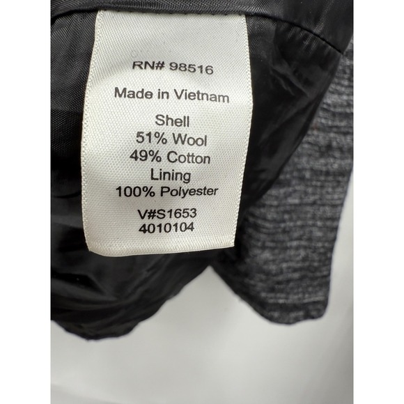 Coldwater Creek Jacket Womens Large Gray Wool Blend Lined Button Front Swing - Picture 5 of 10